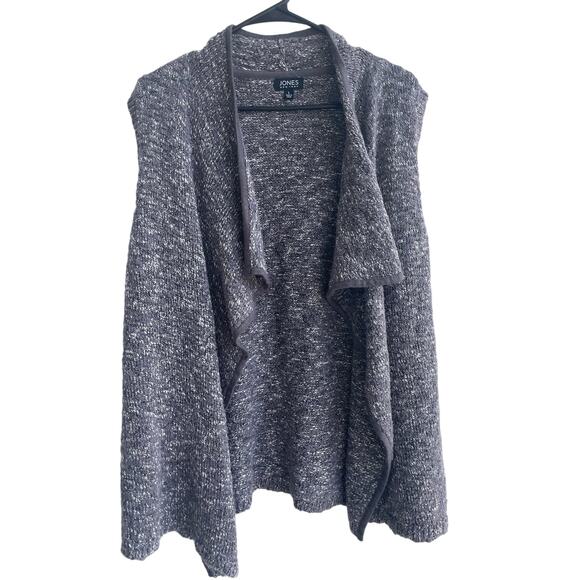 gray Jones New York Sweater Vest with ruffle front  L - Picture 1 of 5
